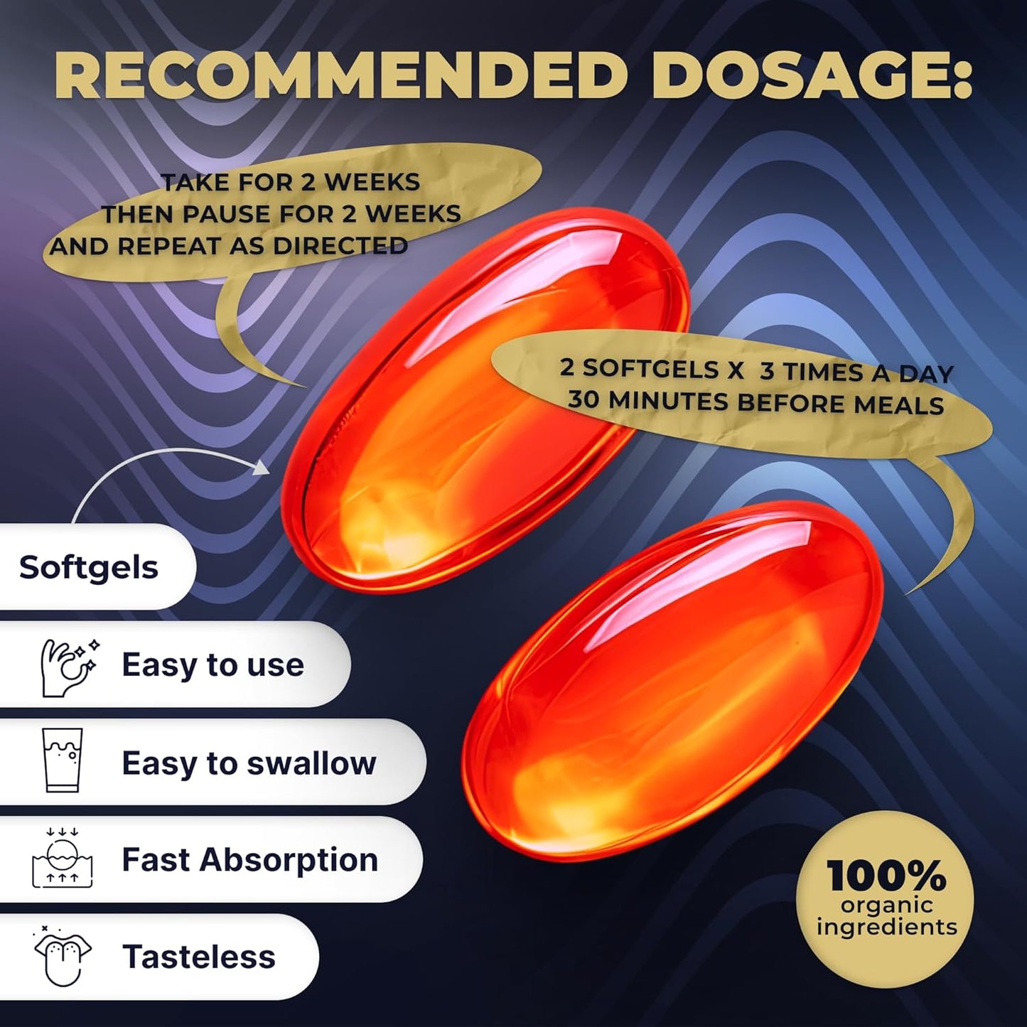 Gastroherb Relief Immune Support Supplement with 7 Herbs Extract for Healthy Digestion and Gut - 90 Softgels for Men and Women