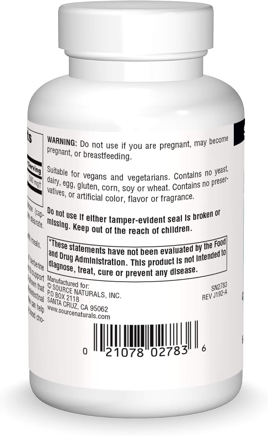 Gastrointestinal Support with Source Naturals Berberine Vegetarian Capsules - 60 Capsules