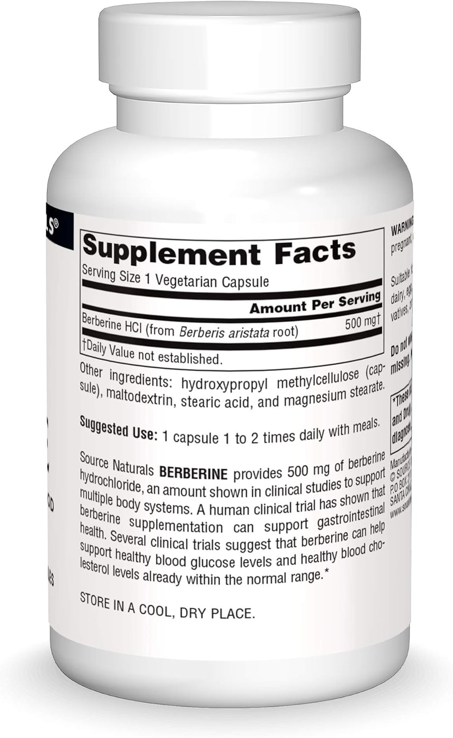 Gastrointestinal Support with Source Naturals Berberine Vegetarian Capsules - 60 Capsules