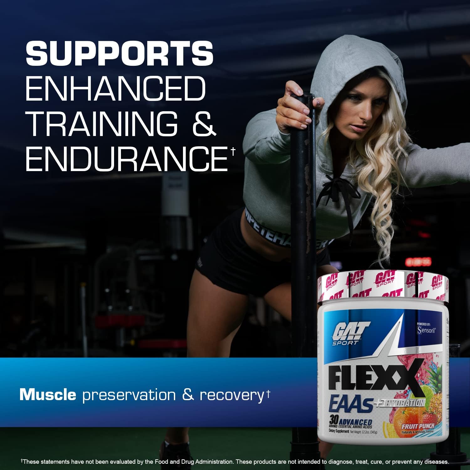GAT SPORT Flexx EAAs + Hydration Strawberry Mango - 30 Servings - Advanced Essential Amino Acids