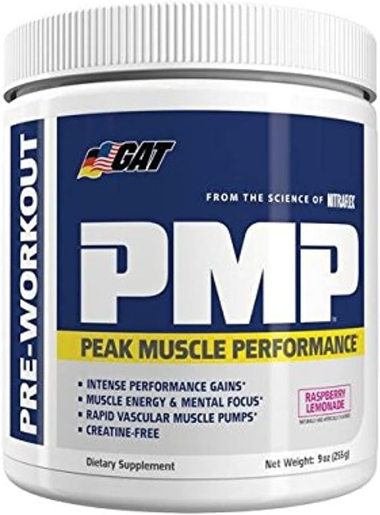 GAT SPORT PMP Pre-Workout Supplement - Raspberry Lemonade Flavor, 30 Servings for Peak Muscle Performance