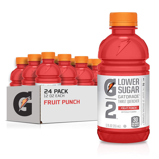Gatorade G2 Fruit Punch Thirst Quencher - 12 oz Bottles (24 Pack) - Low Sugar Formula