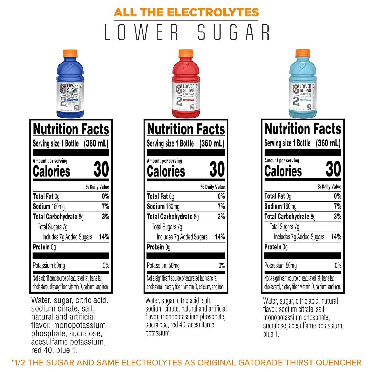 Gatorade G2 Thirst Quencher Variety Pack, 3 Flavors, 12 Fl Oz (24 Pack)