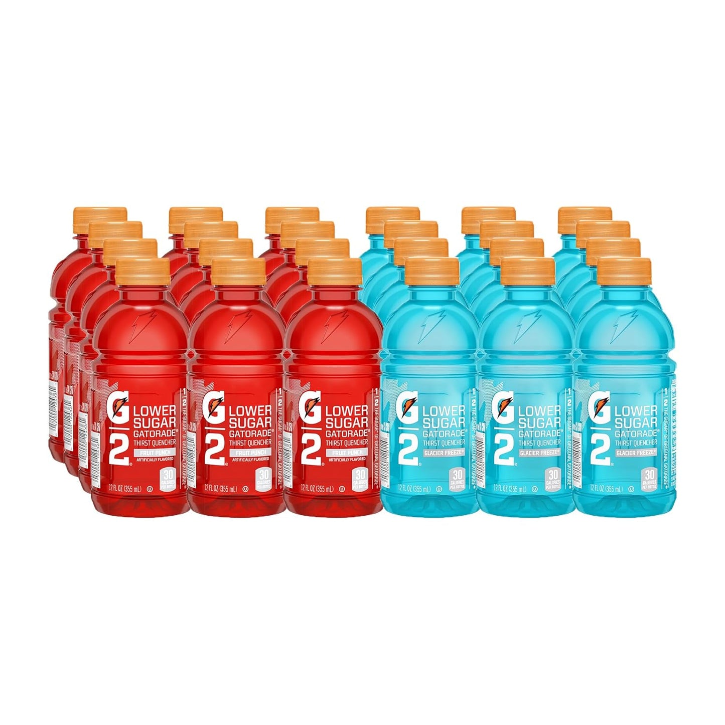 Gatorade G2 Thirst Quencher Variety Pack, Fruit Punch & Glacier Freeze, 12 Fl Oz (24 Pack) - Low Sugar