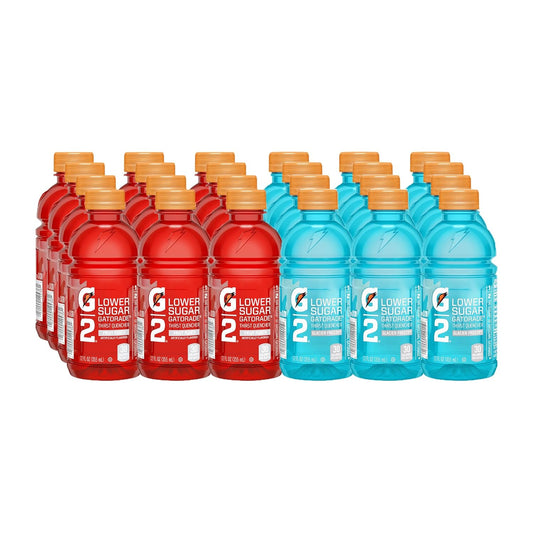 Gatorade G2 Thirst Quencher Variety Pack, Fruit Punch & Glacier Freeze, 12 Fl Oz (24 Pack) - Low Sugar