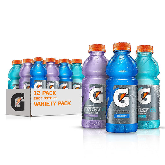 Gatorade Original Thirst Quencher Variety Pack - 3 Frost Flavors, 20 Fl Ounce Bottles - 12 Pack