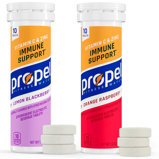 Gatorade Propel Immune Support Tablets Variety Pack - Vitamin C, Zinc, Electrolytes, Zero Sugar - 10 Count x 4 Packs - 16.9 Fl Oz Each