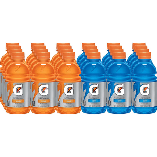Gatorade Thirst Quencher Orange & Berry Variety Pack 12 Fl Oz x 24 - Hydration Drink for Active Lifestyles