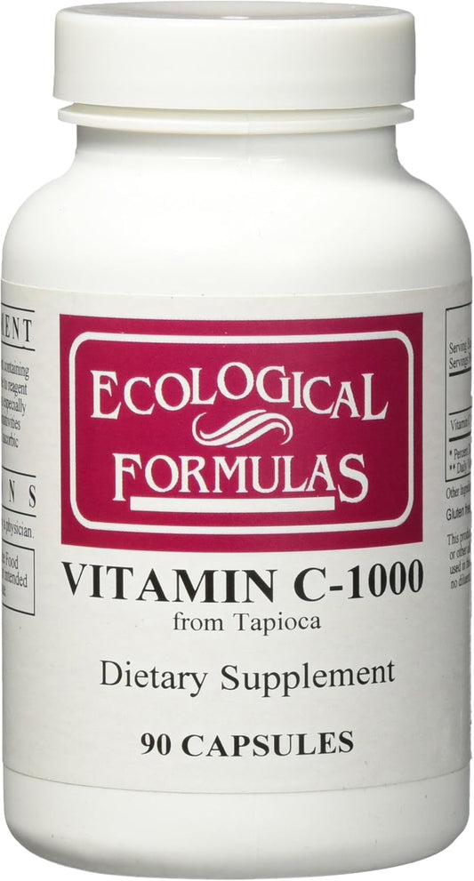 GEEGVV Vitamin C-1000 Capsules Made from Tapioca - 90 Count Eco-Friendly Formula