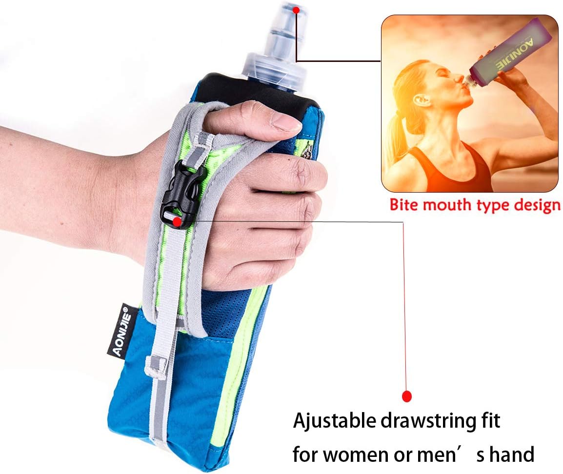 Geila 17 oz Handheld Water Bottle with Hand Strap for Running - Sport Soft Flask Hydration Pack