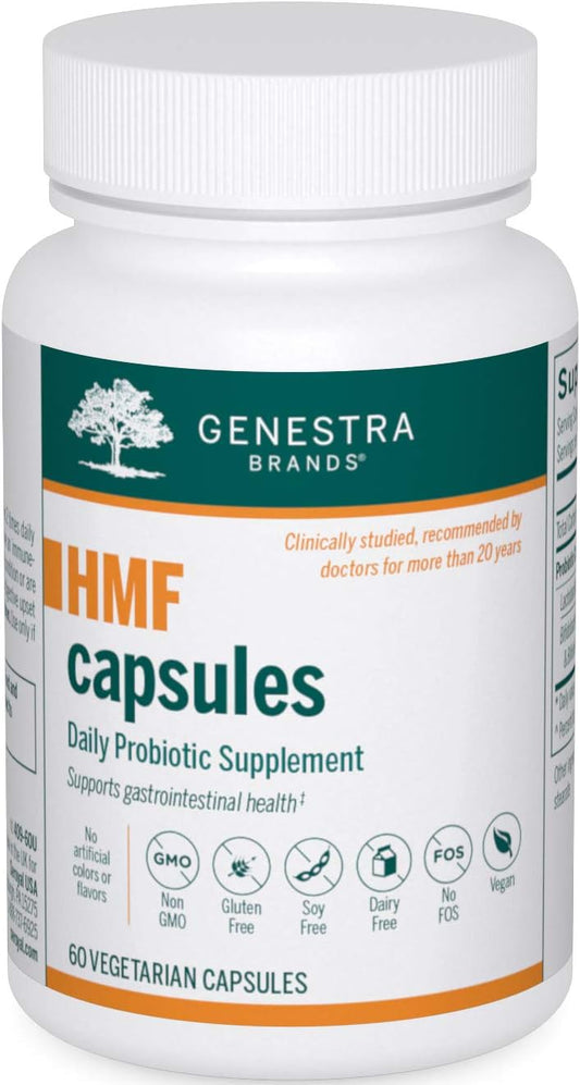 Genestra Brands HMF Capsules - 60 Capsules Probiotic Formula for Gut Flora Support