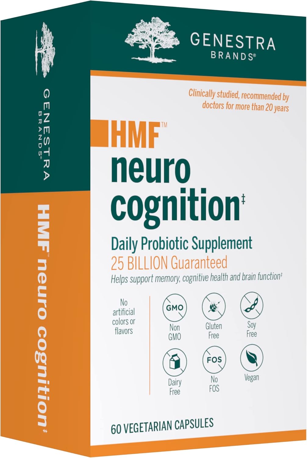 Genestra Brands HMF Neuro Cognition Probiotic Supplement - Supports Memory & Brain Function - 60 Capsules