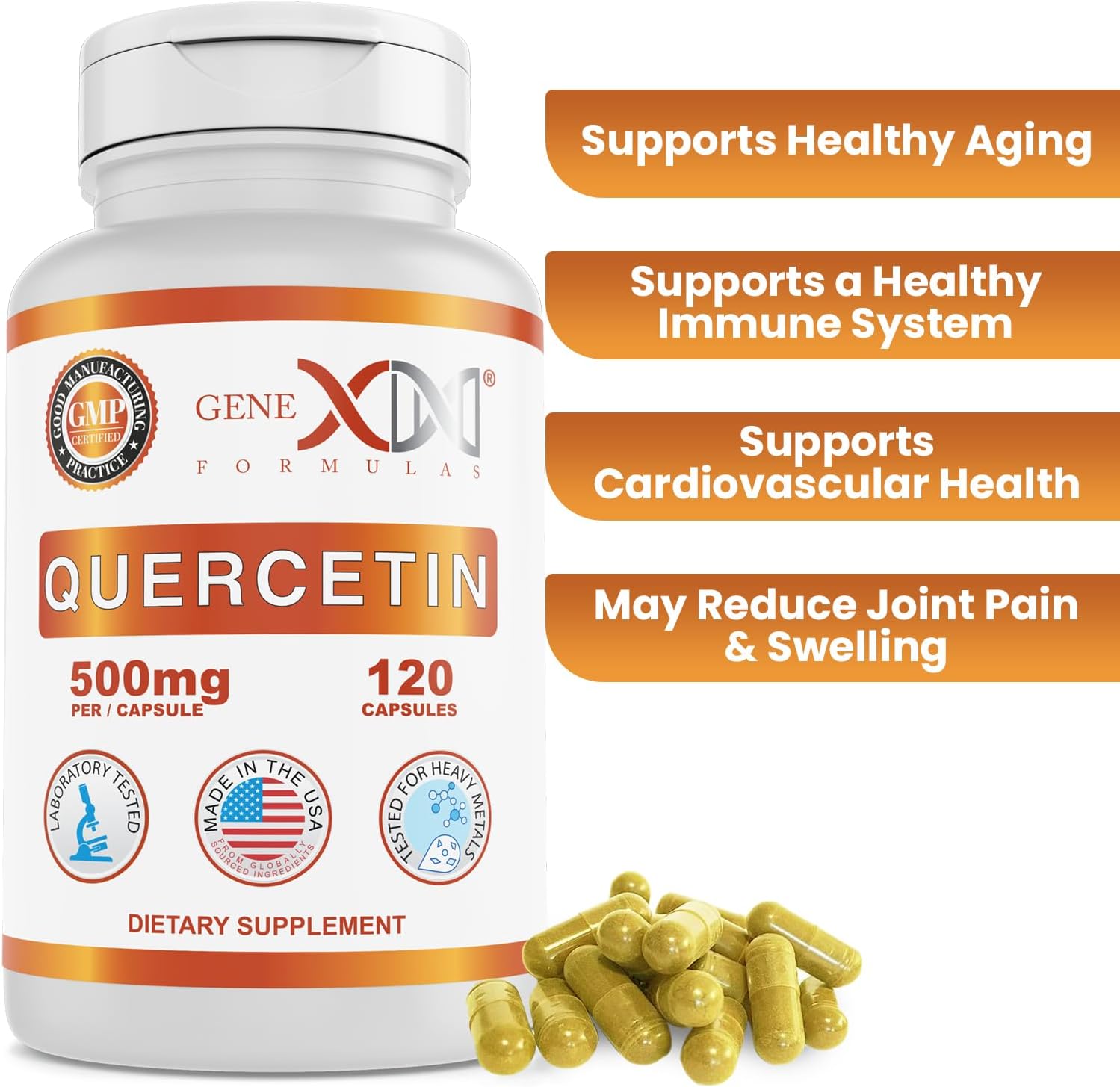 Genex Formulas Quercetin Supplement - 120 Capsules (1 Pack) - BoostGo Australia