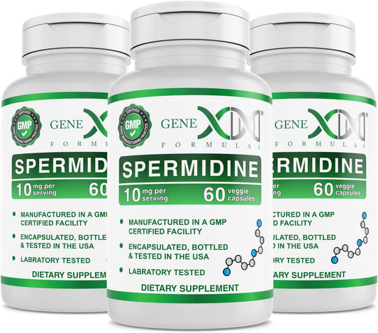 Genex Formulas Vegan Spermidine Supplement 10mg Capsules for Cell Renewal & Healthy Aging - Non-GMO, Gluten-Free (3 Pack) - BoostGo Australia