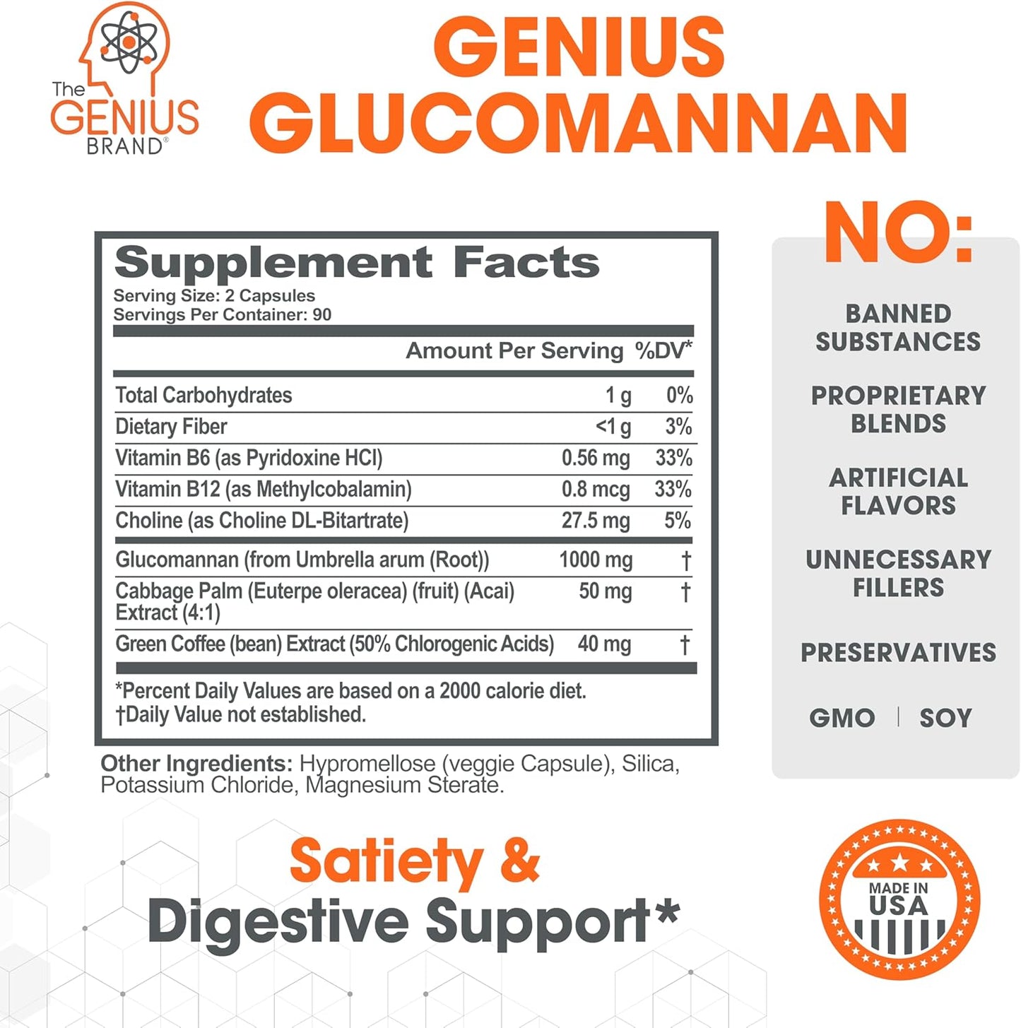 Genius Brand Hormonal & Digestive Health Bundle: Glucomannan Fiber Capsules & DIM Supplement - Supports Digestive Regularity & Hormone Balance