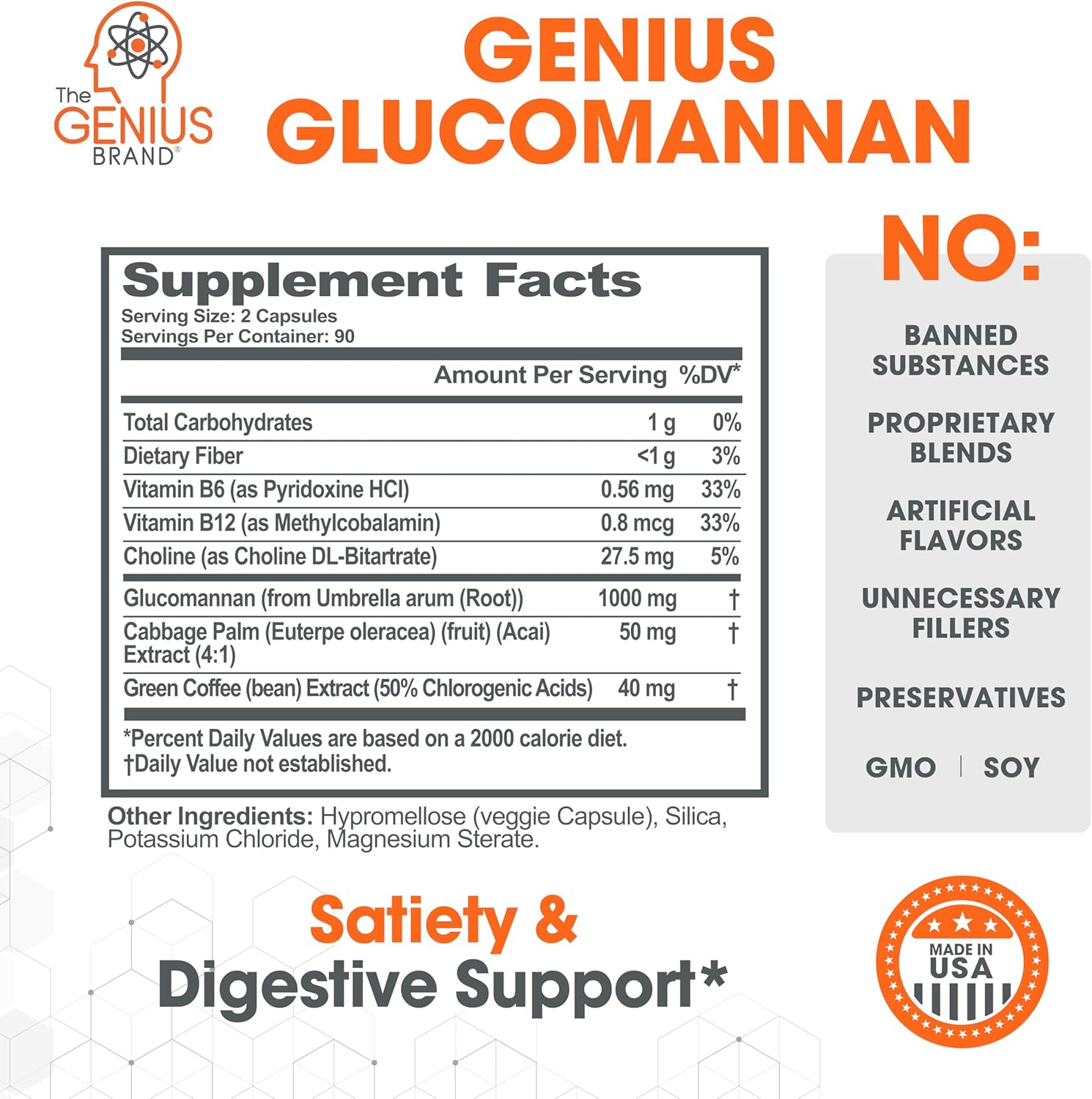 Genius Brand Hormonal & Digestive Health Bundle: Glucomannan Fiber Capsules & DIM Supplement - Supports Digestive Regularity & Hormone Balance