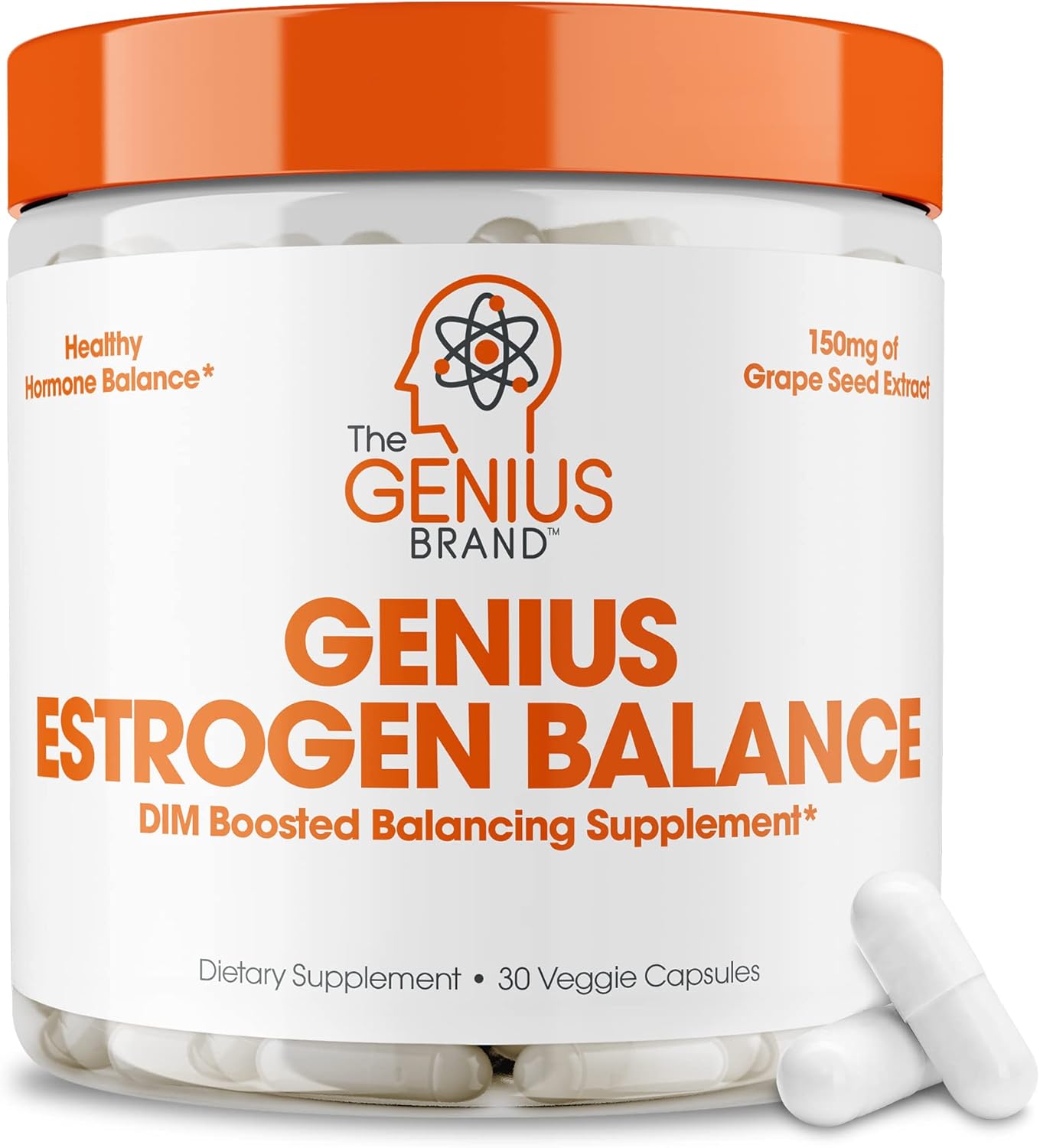 Genius Brand Hormonal & Digestive Health Bundle: Glucomannan Fiber Capsules & DIM Supplement - Supports Digestive Regularity & Hormone Balance