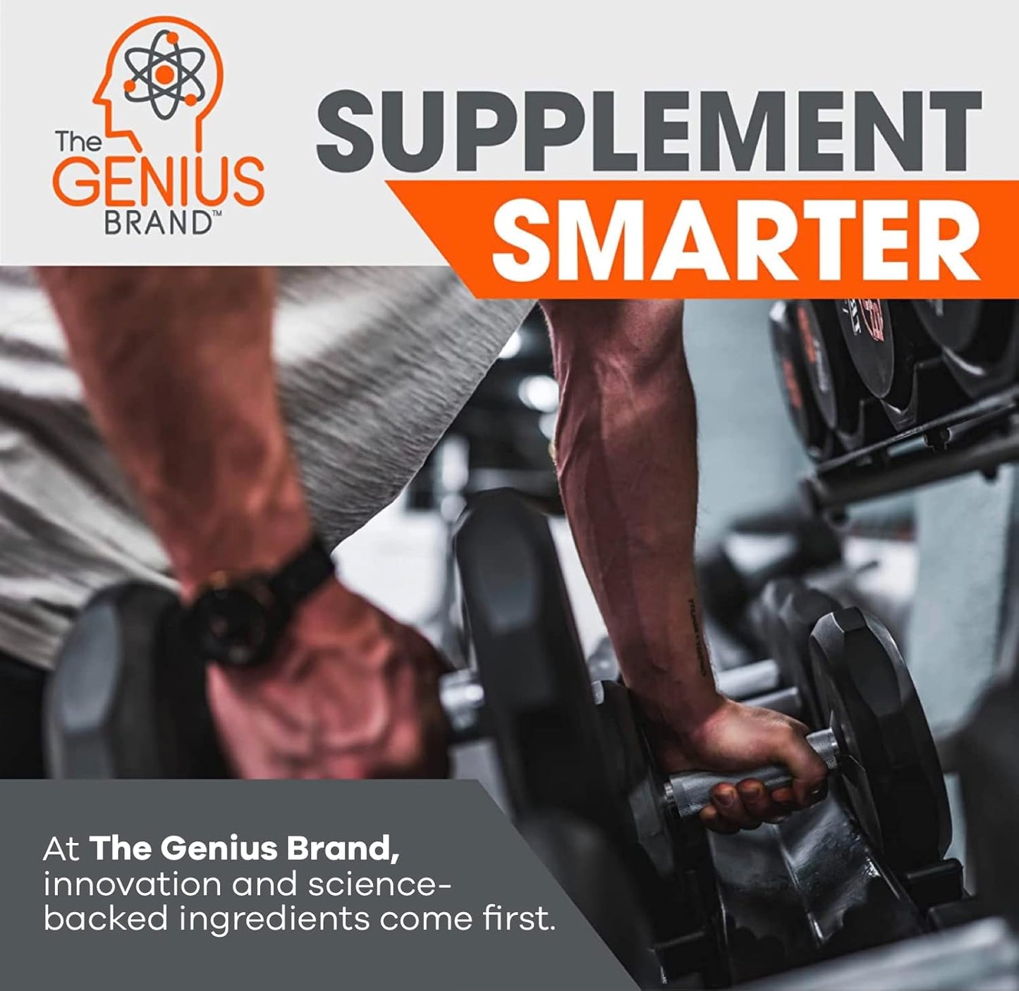 Genius Brand Pre Workout Powder & Micronized Creatine Stack - Grape Flavor & Natural Nootropic Supplement
