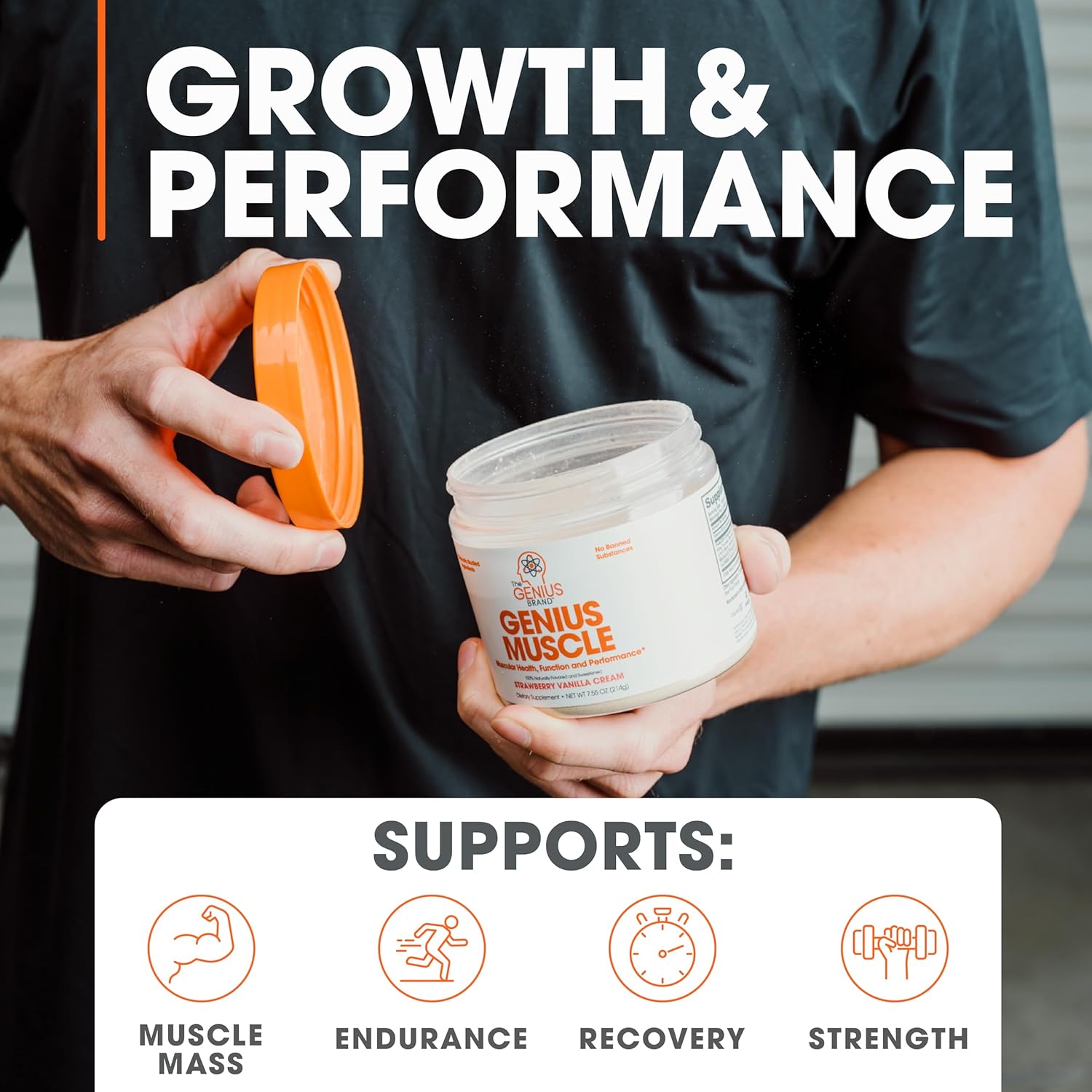 Genius Brand Sour Peach Rings Bundle: Hydrate Stick Pack & Muscle Builder, Natural Electrolyte Booster & Anabolic Activator