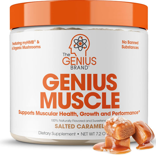 Genius Muscle Builder & Mass Gainer Supplement - Salted Caramel Flavor - Natural & Anabolic - Men & Women Weight Gainer