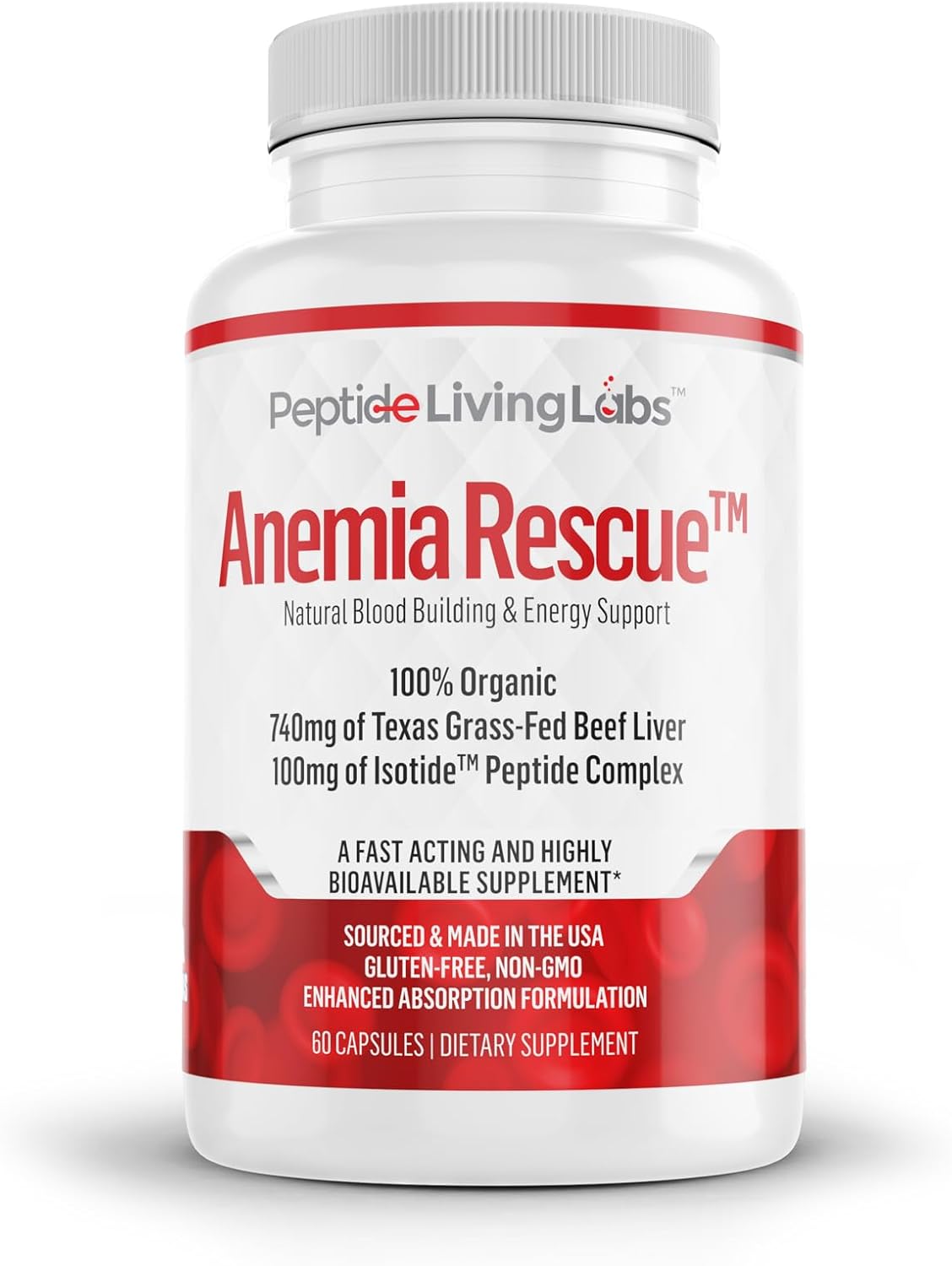 GENOSTIM GS-6 Beef Liver Peptides Supplement for Anemia Rescue, Energy & Blood Support - Grass Fed & Natural