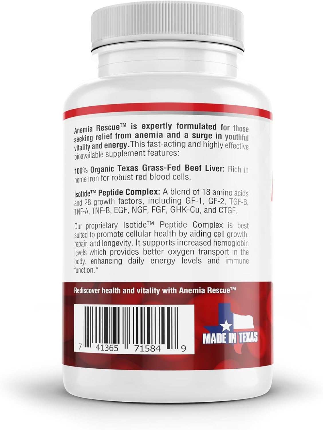 GENOSTIM GS-6 Beef Liver Peptides Supplement for Anemia Rescue, Energy & Blood Support - Grass Fed & Natural