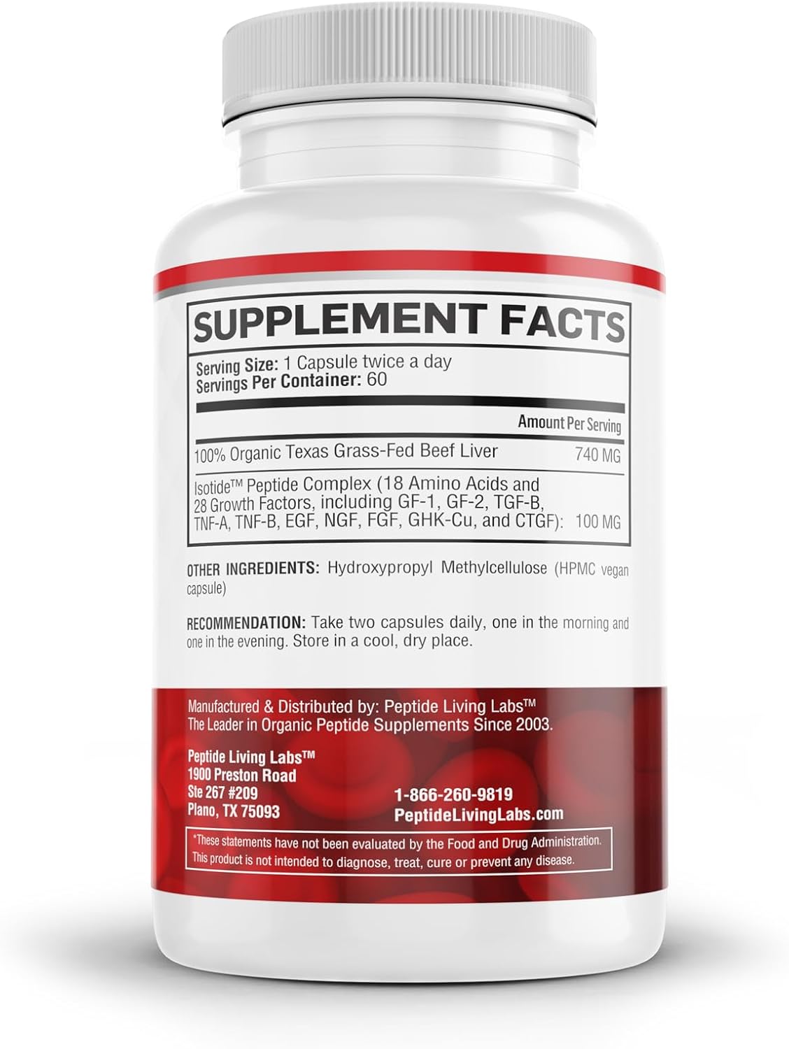 GENOSTIM GS-6 Beef Liver Peptides Supplement for Anemia Rescue, Energy & Blood Support - Grass Fed & Natural