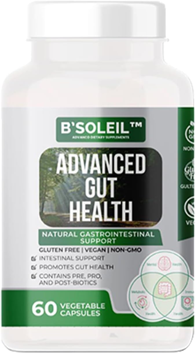 Genuine Health B’Soleil™ Advanced Probiotic with Pre, Pro & Post Biotics - 60 Capsules - Gluten Free, Vegan, Non-GMO - 25 Billion CFU - Natural Gut Health Support
