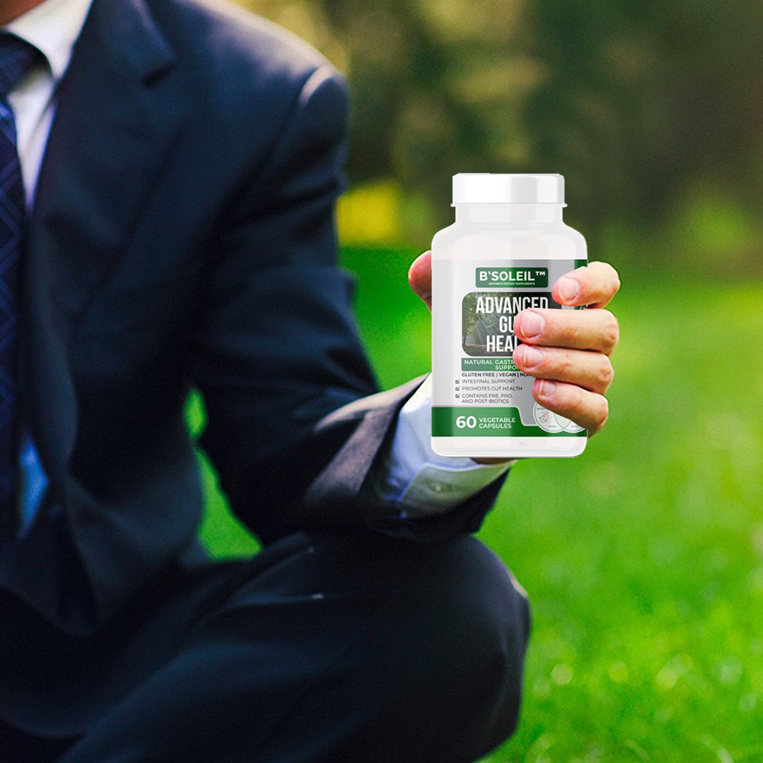 Genuine Health B’Soleil™ Advanced Probiotic with Pre, Pro & Post Biotics - 60 Capsules - Gluten Free, Vegan, Non-GMO - 25 Billion CFU - Natural Gut Health Support