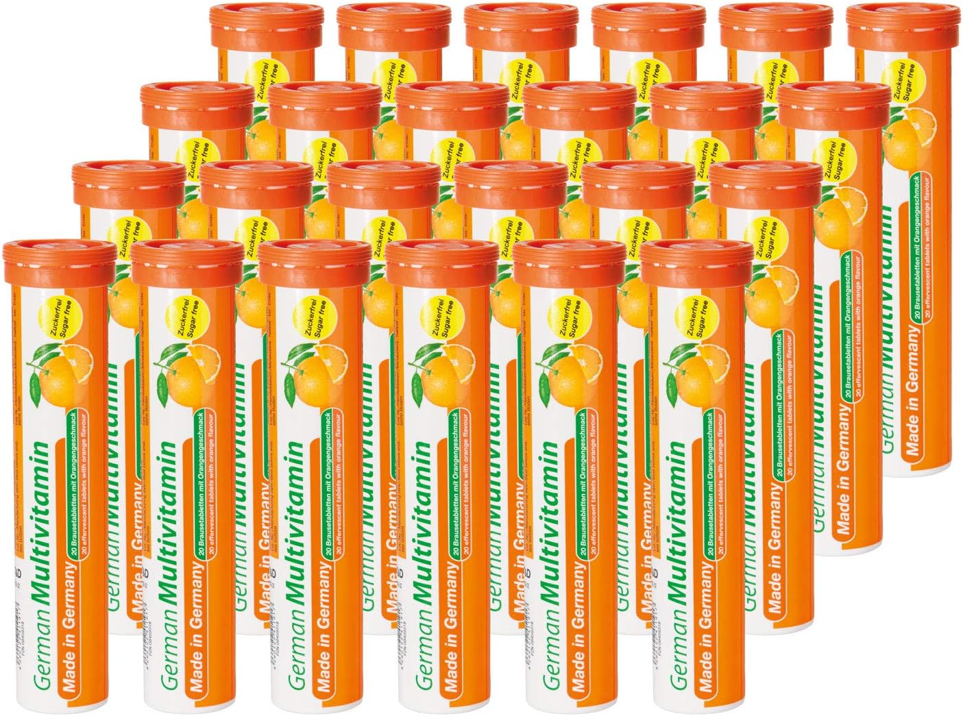 German Made T&D Multivitamin Effervescent Tablets - 10 Vitamins, 480 Vegan Orange Drink Tablets