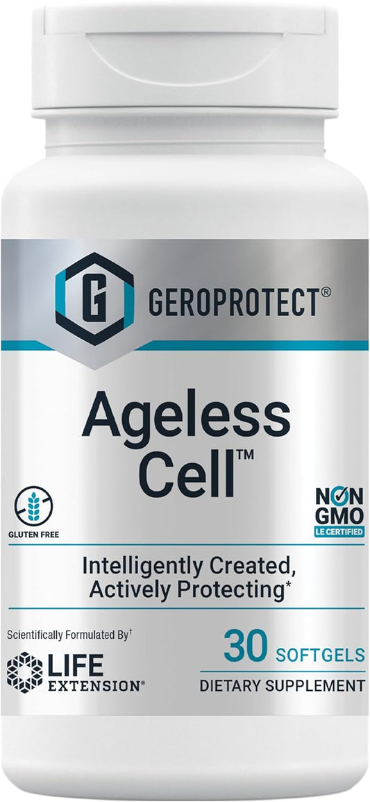 Geroprotect Ageless Cell Softgels - Cellular Health & Healthy Aging Supplement with Vitamin E, NAC, Green Tea Extract, Myricetin - Gluten Free & Non-GMO - 30 Count