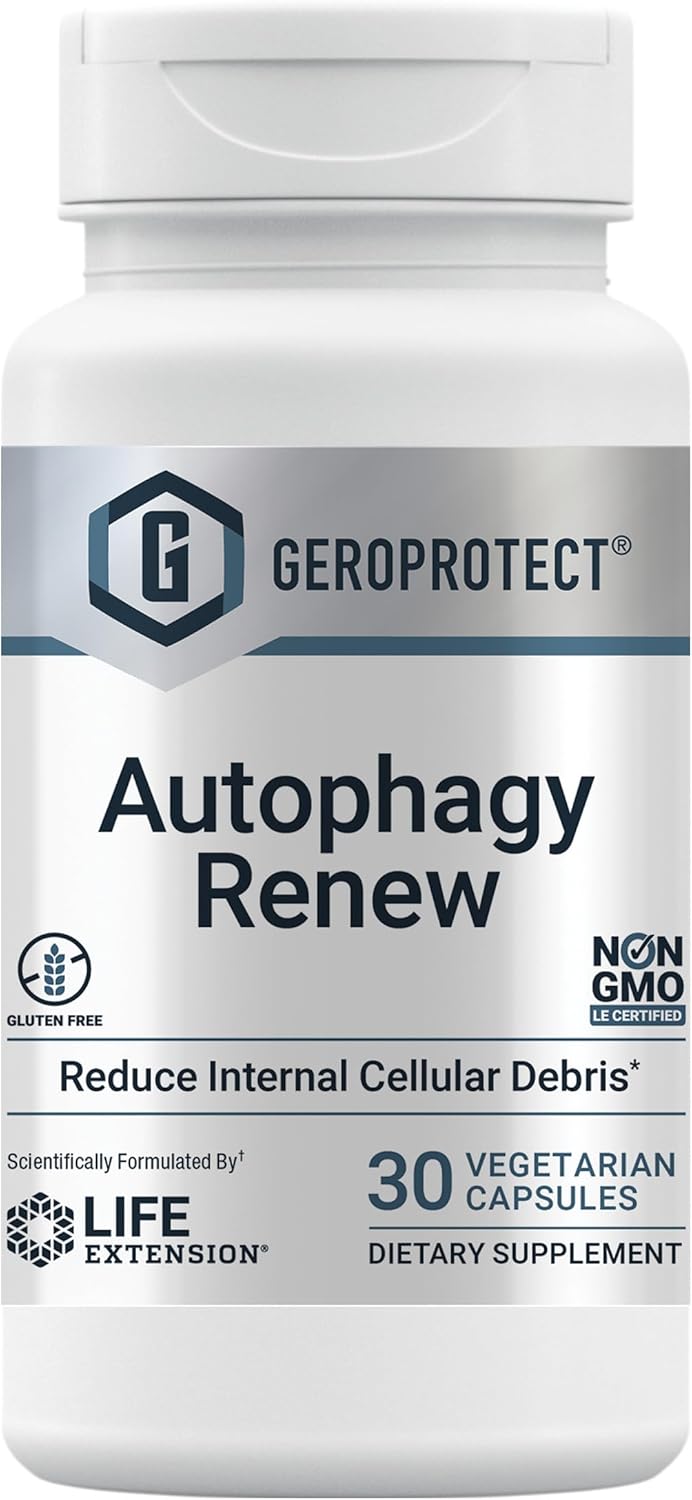 Geroprotect Autophagy Renew Capsules: Cellular Health & Aging Support with Luteolin & Piperlongumine - Gluten-Free, Non-GMO, Vegetarian - 30ct