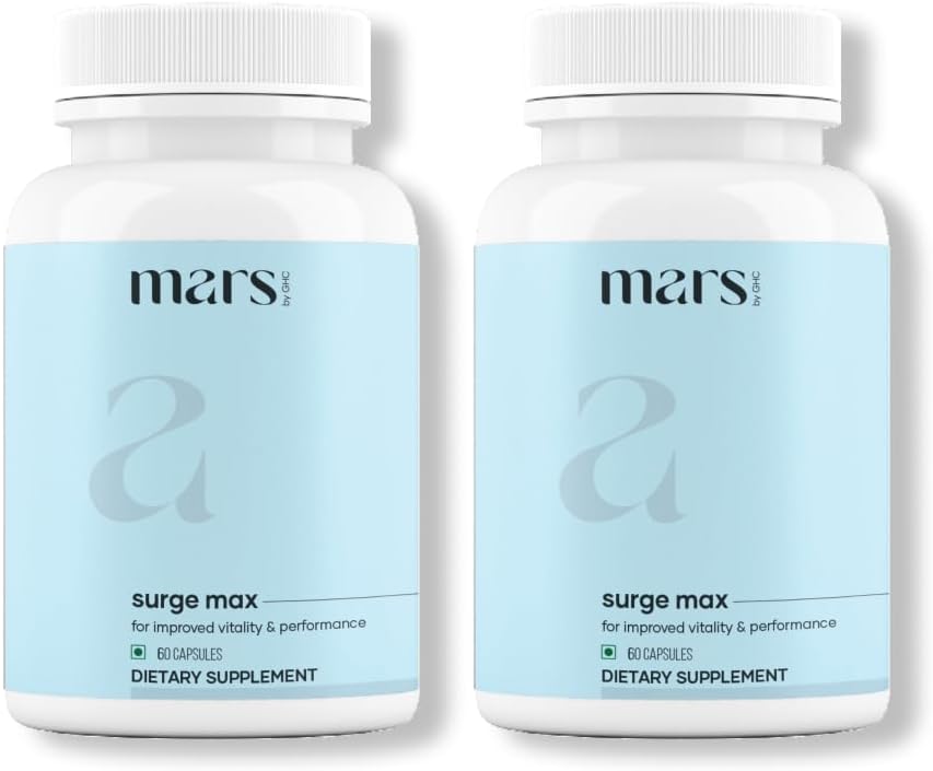 GHC Natural Surge Max Caps with Mars Formula (Pack of 2) | Shilajit, Safed Musli & Gokshura | Promotes Overall Well Being | Good Health Company (60 N)