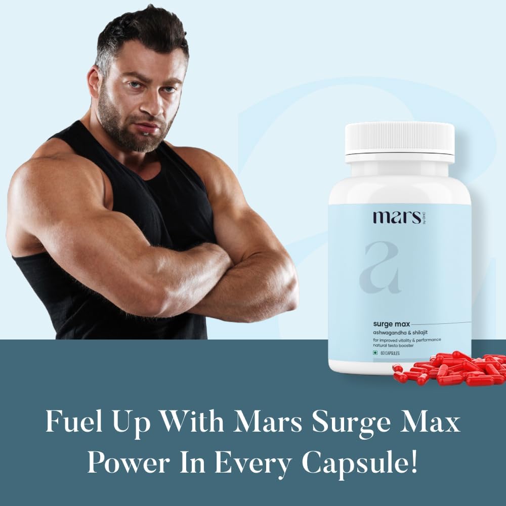 GHC Natural Surge Max Caps with Mars Formula (Pack of 2) | Shilajit, Safed Musli & Gokshura | Promotes Overall Well Being | Good Health Company (60 N)