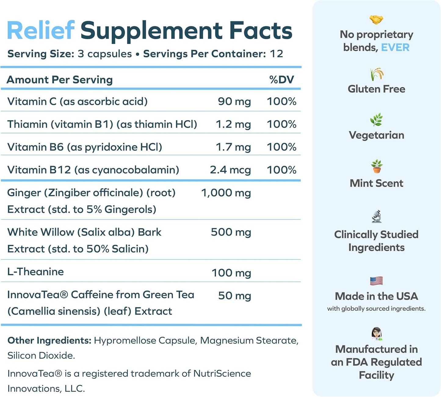 Ginger and White Willow Bark Hangover Relief Supplement | Next-Day Recovery Aid | 36 Doses | L-Theanine, Caffeine | Feel Better Post-Drinking