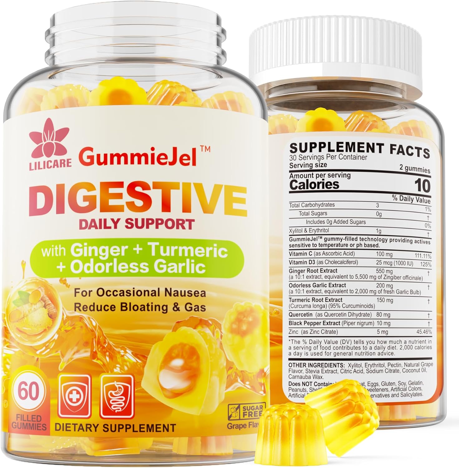 Ginger Chews Supplement Gummies Bundle for Nausea, Stomach Relief, Liver Cleanse & Repair - with Milk Thistle for Detox