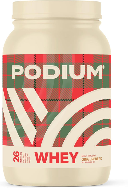 Gingerbread Whey Protein Powder with Digestive Enzymes - 25g Protein Per Serving - Gluten Free - Low Carb & Sugar - 27 Servings