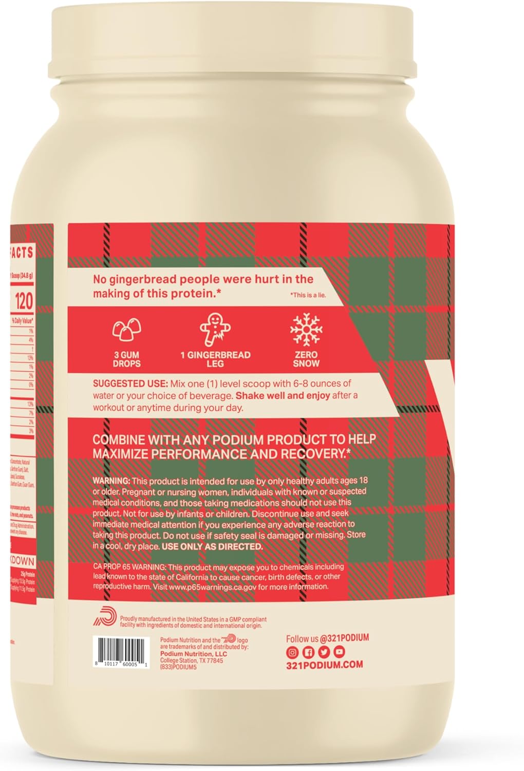 Gingerbread Whey Protein Powder with Digestive Enzymes - 25g Protein Per Serving - Gluten Free - Low Carb & Sugar - 27 Servings