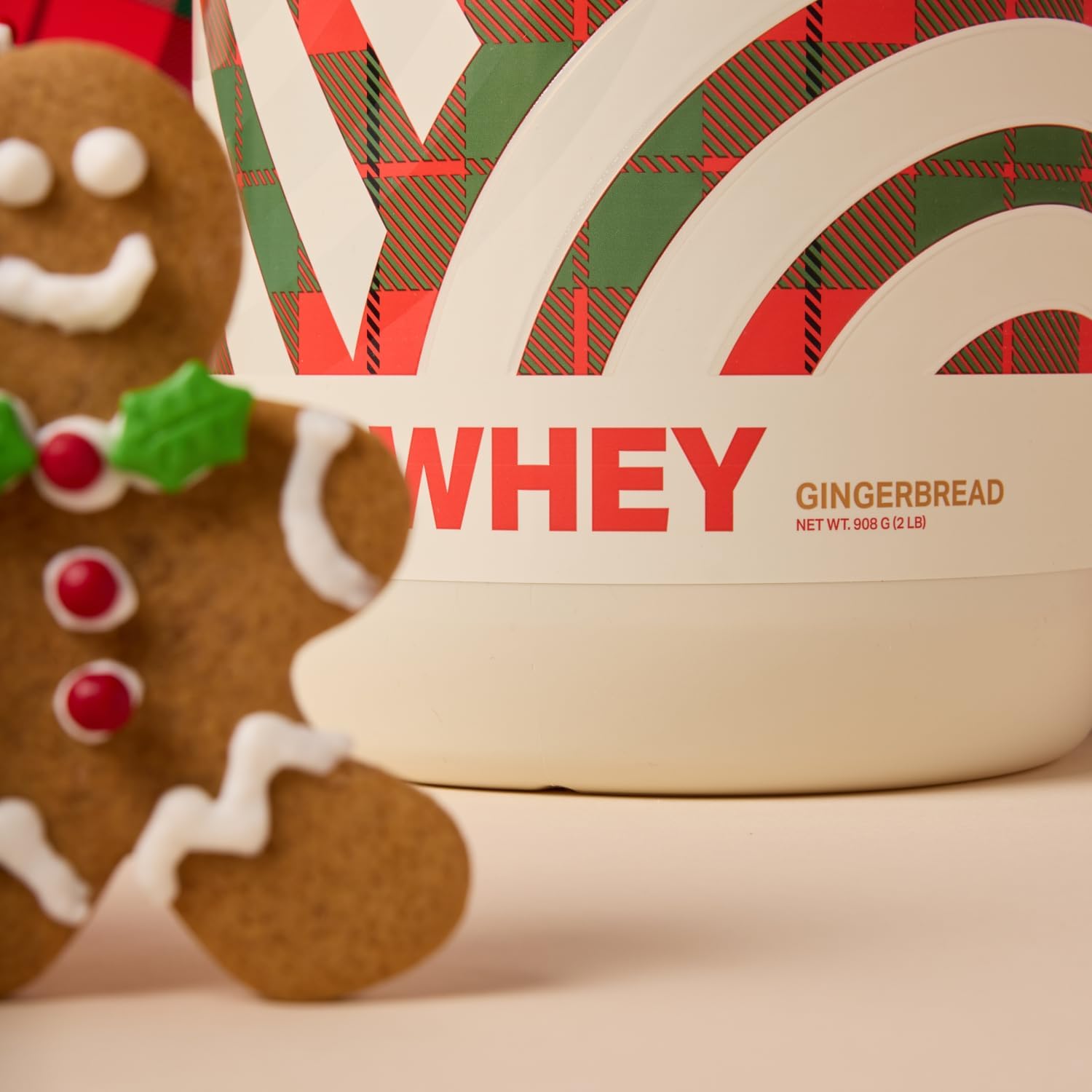 Gingerbread Whey Protein Powder with Digestive Enzymes - 25g Protein Per Serving - Gluten Free - Low Carb & Sugar - 27 Servings