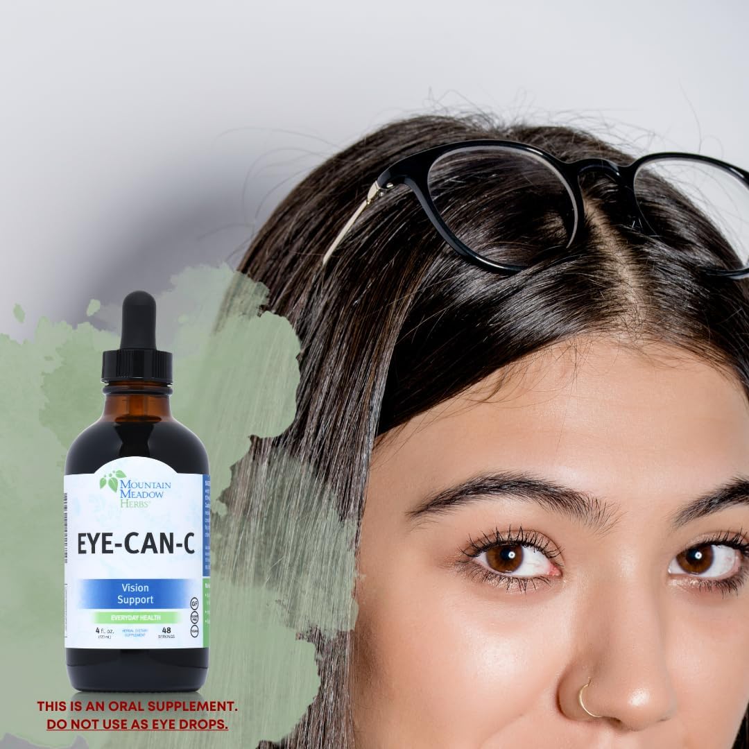 Gingko Biloba Herbal Vision & Eye Support Supplement - Mountain Meadow Herbs Eye-Can-C 4.0 Oz for Night Vision & Glare Reduction