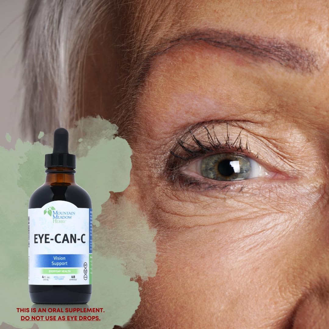 Gingko Biloba Herbal Vision & Eye Support Supplement - Mountain Meadow Herbs Eye-Can-C 4.0 Oz for Night Vision & Glare Reduction