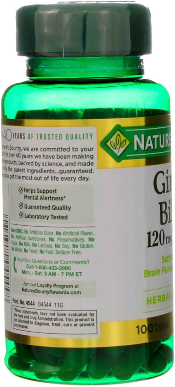 Ginkgo Biloba 120mg Double Strength Capsules - 200 Count, 2-Pack by Nature's Bounty