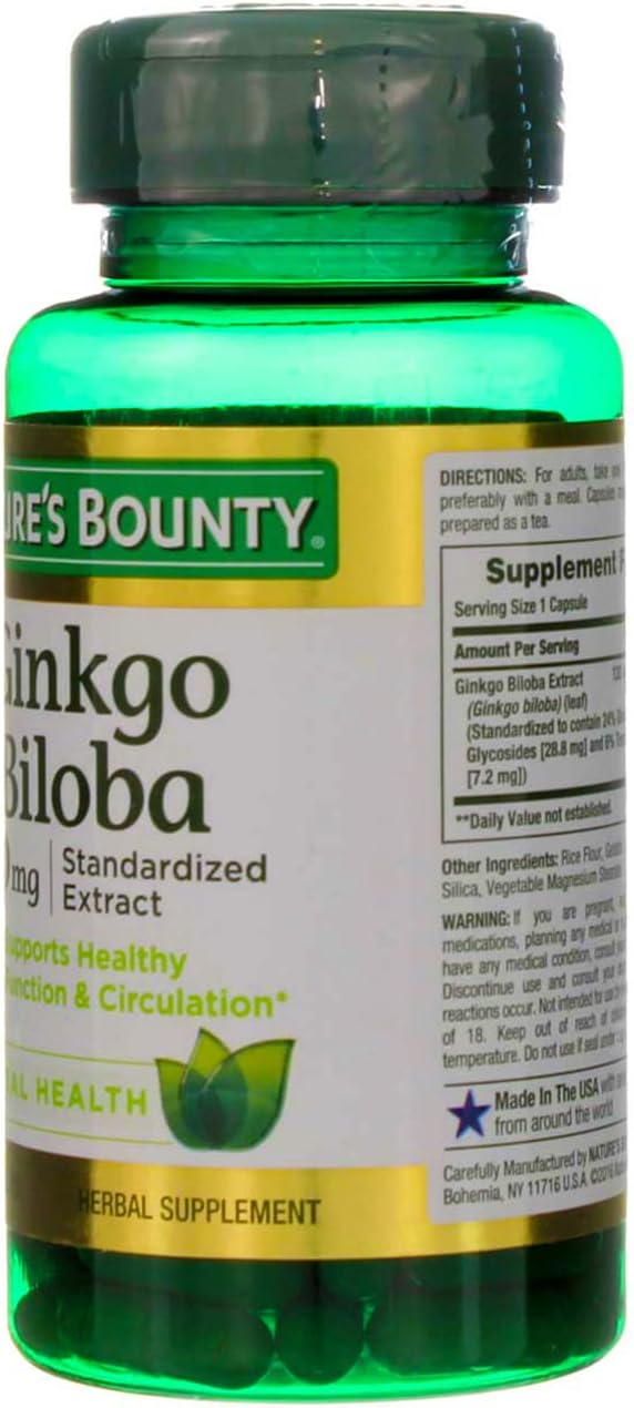 Ginkgo Biloba 120mg Double Strength Capsules - 200 Count, 2-Pack by Nature's Bounty