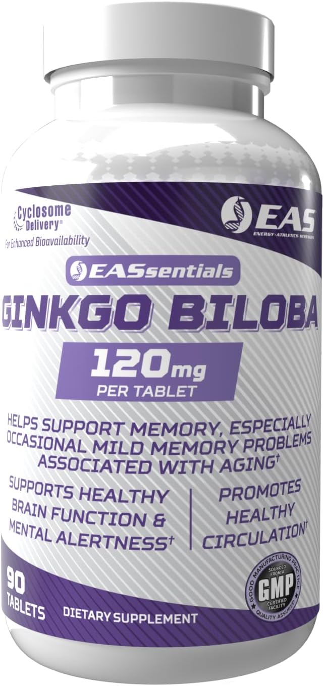 Ginkgo Biloba 120mg Tablets for Brain Function & Memory Support | Enhanced Absorption with Cyclosome Technology | High Flavonoid & Terpenoid Levels | 90 Count