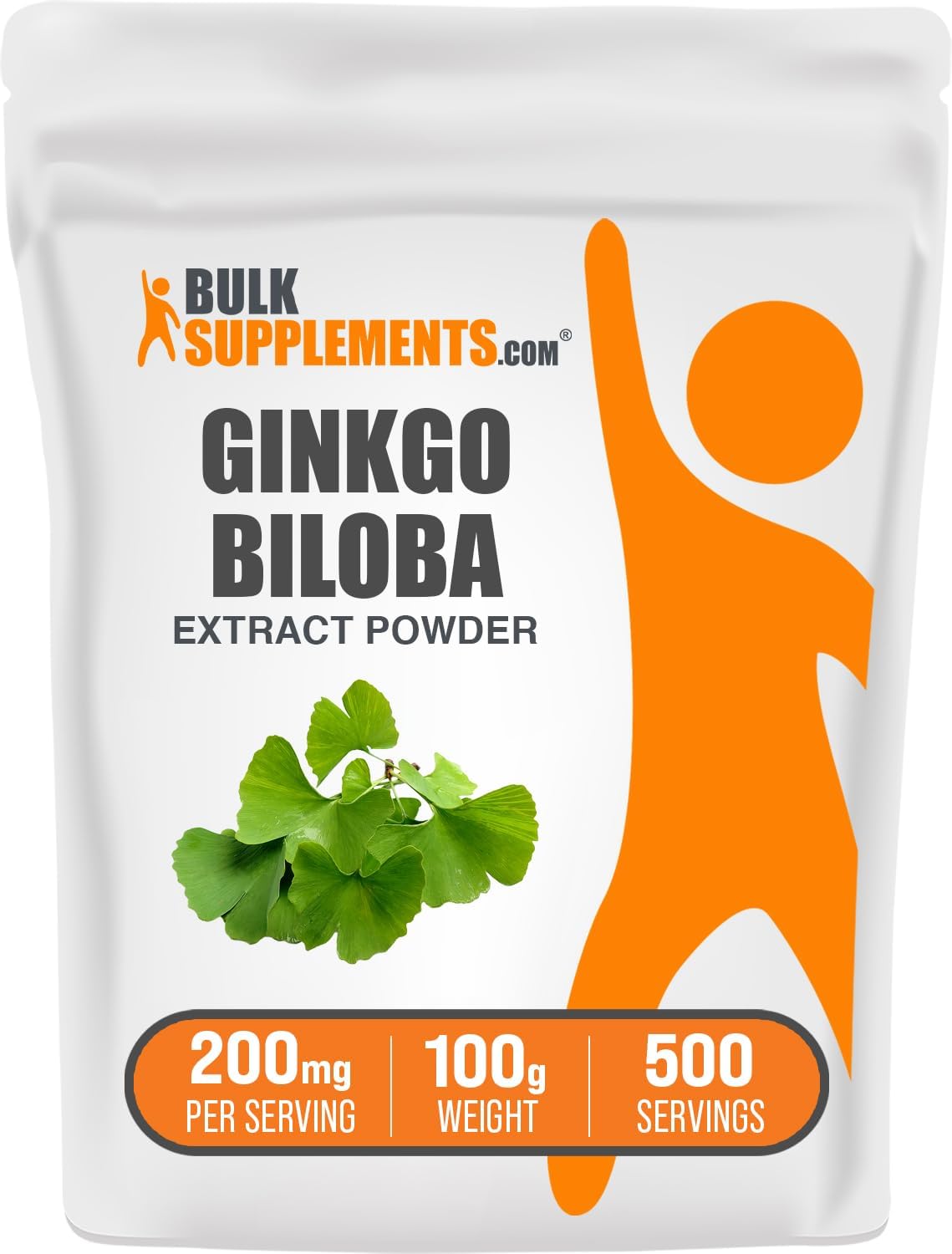 Ginkgo Biloba Extract Powder - Gluten-Free Supplements, 200mg per Serving - 100g (3.5 oz) Pack of 1