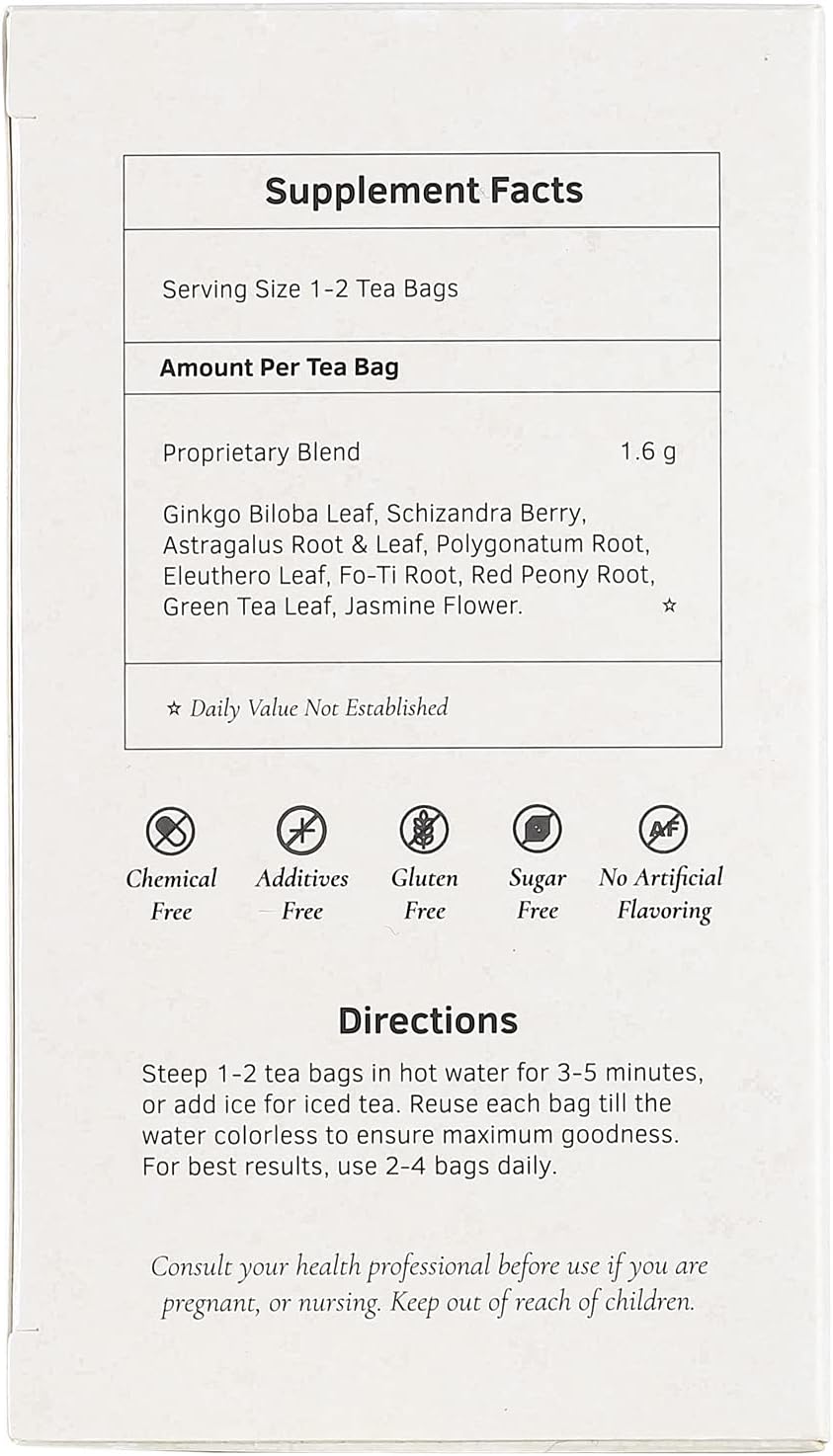Ginkgo Biloba Herb Tea, 20 Teabags, Health King Brand