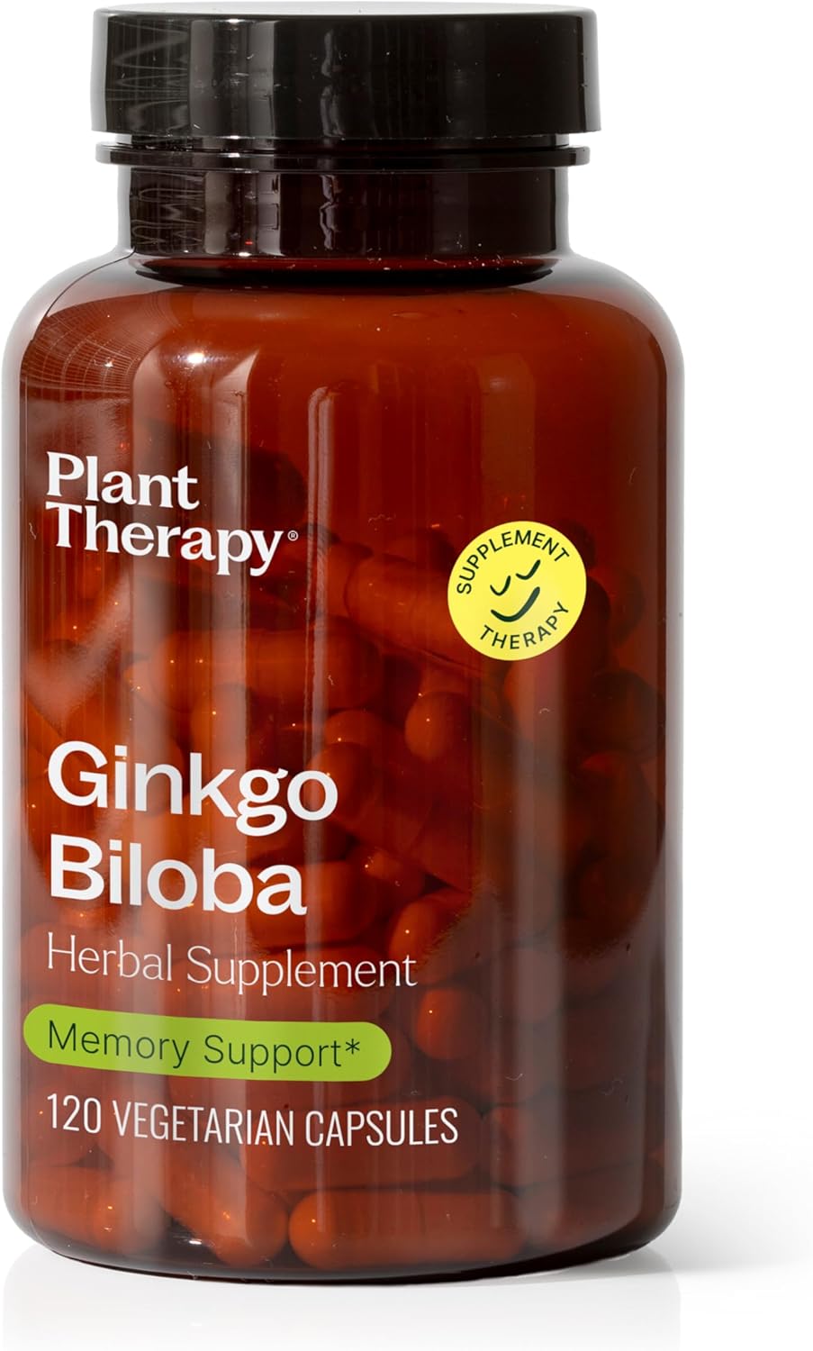 Ginkgo Biloba Herbal Supplement Capsules for Memory & Cognitive Function - 120 Vegetarian Capsules - USA Made - Antioxidant-Rich - Plant Therapy