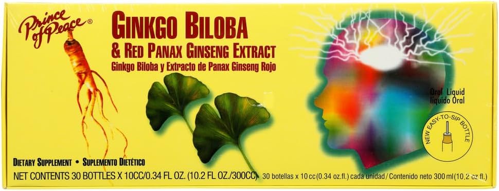 Ginkgo Biloba & Red Pan Ginseng Capsules by Prince of Peace - 30 Count