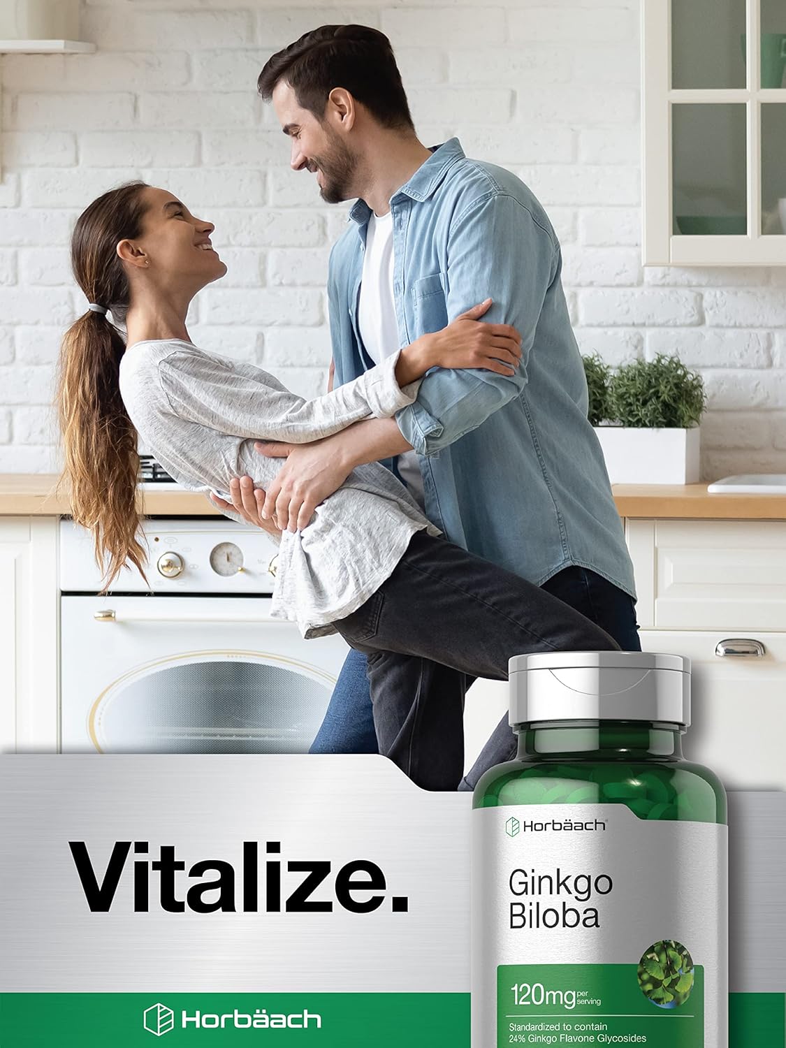 Ginkgo Biloba Supplement 120mg | 240 Tablets | Herbal Extract | Flavone Glycosides | Vegetarian, Non-GMO, Gluten Free