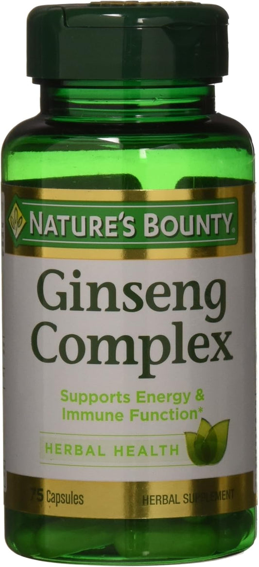 Ginseng Complex Plus Royal Jelly Capsules - Nature's Bounty - 75 Count